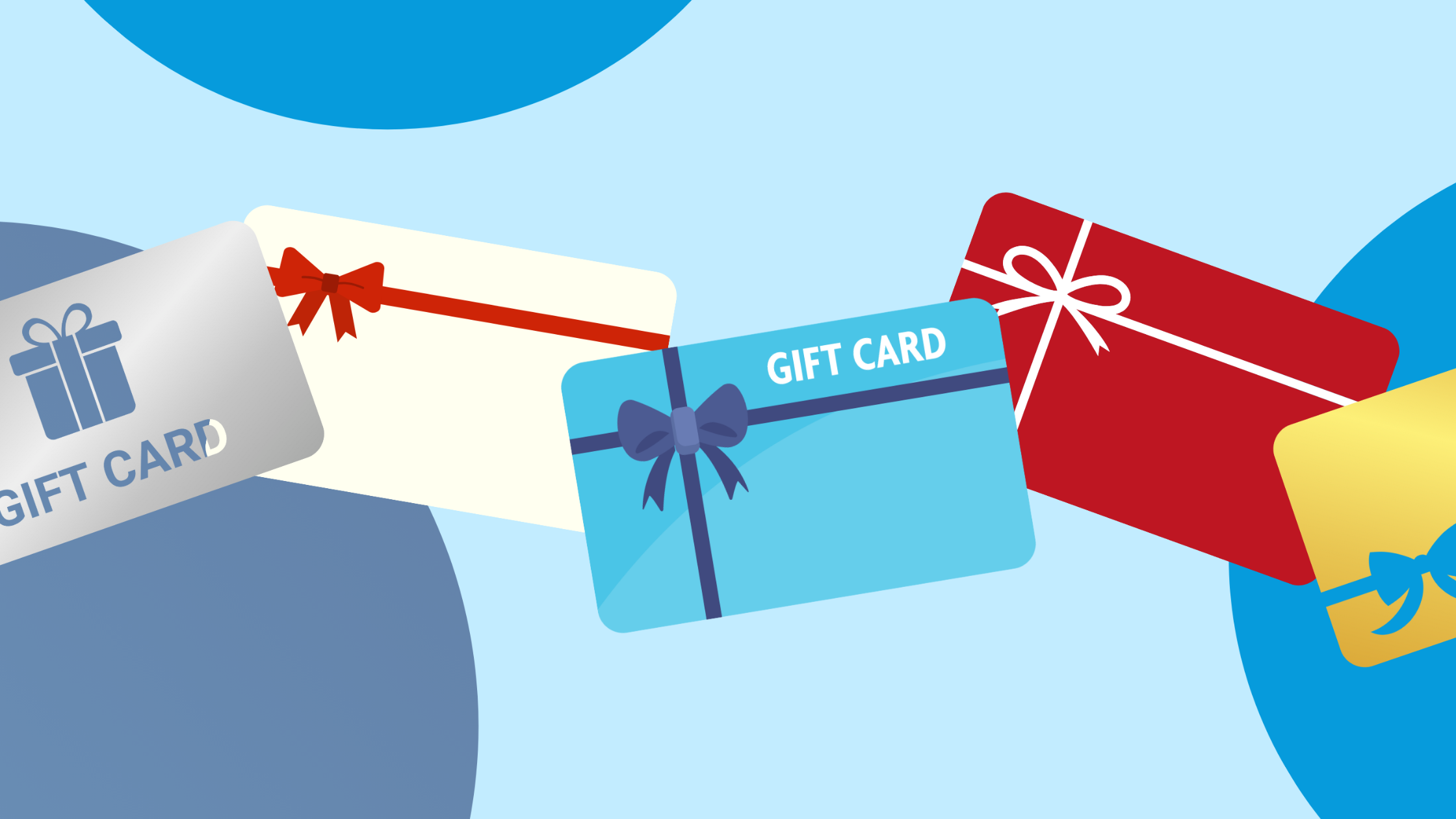 Illustration of a variety of gift cards